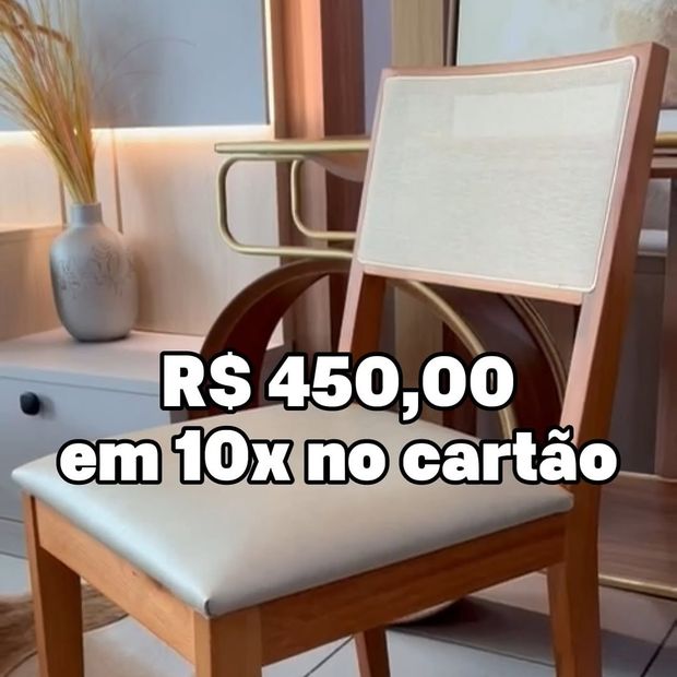 Promocional de Cadeira com estrutura em madeira maciça: resistência e elegância que duram gerações. R$ 399,00 à vista ou R$…